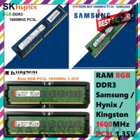 XẢ KHO ♒︎ Ram Samsung / Hynix / Kingston 8GB DDR3 Bus 1600MHz PC3L - 12800 1.35V Dùng Cho PC Desktop Bảo Hành 36t 1 Đổi