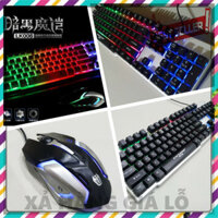 XẢ KHO ♒︎ Sự Kết Hợp Hoàn Hảo Combo Bàn Phím Chuột Gaming EWEADN K006 ( ĐEN ) Giả Cơ LED 7 mầu Giả Cơ LED RGB Chống Nước