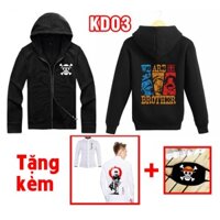 [Xả kho ]Áo khoác Ace - Luffy - Sabo - áo in manga anime đẹp siêu ngầu giá rẻ nhất