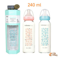 [Xả Kho] Bình sữa cho bé 240ml cổ chuẩn chính hãng Mammyshop Thuỷ tinh chịu nhiệt an toàn núm ty silicon cấp thực phẩm