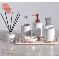 (XẢ KHO) Bộ đồ dùng nhà tắm bằng sứ, đồ sứ để xà bông cao cấp, sang trọng - PB360