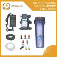 [XÃ KHO] Bộ phun sương tưới cây 12V 36W 5 béc nhựa có bình lọc  Phun sương 12vphun sương minibơm nhà yến bơm làm mát nhà  phun sương tưới cây bơm phun sương quán cafe máy bơm giá sỉ