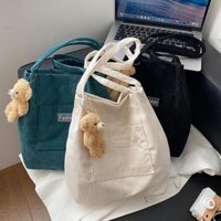 [XẢ KHO CHẤM ĐIỂM 5 SAO]-Túi xách chất nhung tăm Unisex thời trang