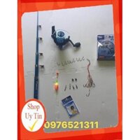 [Xả Kho] Combo bộ cần câu cá cần rút 2,4m và máy yusheng 200 và phụ kiện đi kèm