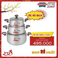 [XẢ KHO CUỐI NĂM] BỘ NỒI ANOD SUNHOUSE SH6633-18EB