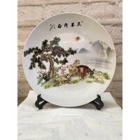 [Xả Kho] Đĩa tranh gốm sứ giang tây - đường kính 30 cm 9 (có chân đế đi kèm)