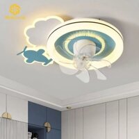 [XẢ KHO ĐÓN HÈ] Quạt đèn ốp trần cho Bé LED XANH,Quạt trần đèn hiện đại có điều khiển từ xa ánh sáng đèn đổi 3 màu