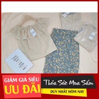 [XẢ KHO - FREESHIP]  SET ÁO BÈO MIX CHÂN VÁY HOA VINTAGE