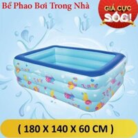 Xả kho giá sốc -  bể bơi phao cho bé loại nào tốt,Bể bơi phao trong nhà, hình chữ nhật kích thước 180cm - uy tin 1 đổi 1