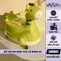 [XẢ KHO GIÁ TỐT] Bô trẻ con hình thú có bánh xe 2 trong 1 màu xanh lá 9BABY