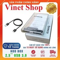 Xả Kho- Hộp Đựng Ổ Cứng Di Động HDD SSD Box 2.5 ORICO USB 3.0 2139U3 - Nhựa Trong Suốt - Bảo Hành 12 Tháng -dc1064