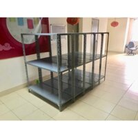 Xả kho kệ sắt v lỗ 3 tầng rộng 40cm dài 100cm cao 120cm - kệ sắt lắp ghép đa năng giá rẻ