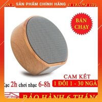 Xả Kho- Loa Bluetooth Mini không dây vỏ gỗ A60 , Bass mạnh, Pin trâu -DC3547