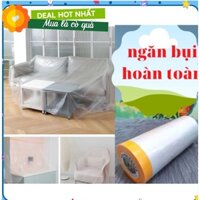 [Xả kho] Màng bọc nilon che bụi đa năng, che phủ, ngăn bụi, bảo vệ nội thất, che sơn, bọc hàng, 1 đầu dán dính