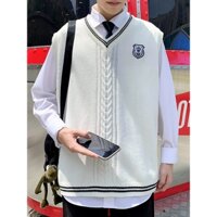 [XẢ KHO NGHỈ BÁN] Áo len gile nam nữ unisex học sinh, Sweater gile nam nữ học sinh form rộng Hàn Quốc 8811