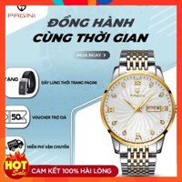 XẢ KHO NGHỈ BÁN Đồng Hồ Nam Pagini PA5588 kim dạ quang, dây thép cao cấp mặt kính đính đá tinh tế sang trọng. XẢ KHO NGH