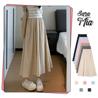 [XẢ KHO] Quần ống siêu rộng SARAMIA vải dù quần váy cạp chun lưng cao bigsize 8 màu D20