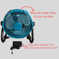 Xả kho Quạt tích điện chân quỳ pin sạc 6ah-18v có thể dùng chung pin với máy khoan makita - Quạt chạy pin và điện