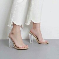 XẢ KHO SALE RẺ VÔ ĐỊCH 🆘 Sandal trong suốt gót vuông 10 phân giày cao gót màu nude hàng cao cấp full box ( có hộp)