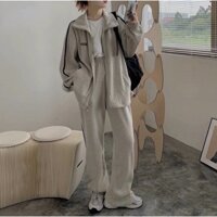 Xả kho Set áo khoác nữ mix quần dáng dài, set đồ nữ