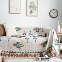 [Xả kho] Thảm cotton trải sofa họa tiết Nam Mỹ phủ ghế vintage - Minimalist Nordic Sofa Cover Blanket 90cmX210cm