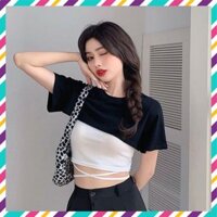 XẢ KHO THANH LÝ Áo croptop đôi trắng đen | Áo croptop nữ | Thiết kế hiện đại, sexy, năng động