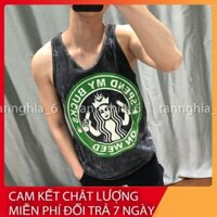XẢ KHO THANH LÝ Áo Tanktop layer thái lan nam nữ chất mát in hình starbuck cá tính