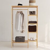XẢ KHO THANH LÝ TỦ QUẦN ÁO GỖ THÔNG 97x150 cm. TỦ TREO QUẦN ÁO ĐÔI 5 TẦNG Cao Cấp