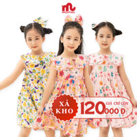 [XẢ KHO] Váy bé gái mùa hè RIOMIO sát nách dáng xòe hoa nhí tặng kèm nơ buộc tóc cho bé RV615