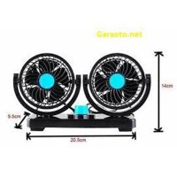(XẢ KHO) XẢ KHO-XẢ KHO - Quạt đôi ô tô 2 lồng quạt điều chỉnh 360 dộ, NGUỒN TẨU 12V - ĐIỆN MÁY PICO