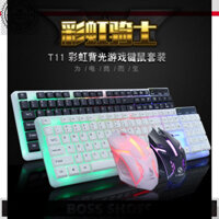 XẢ LỖ █ Combo Bàn phím giả cơ và Chuột chuyên game có đèn LED đổi màu T11 Limeide