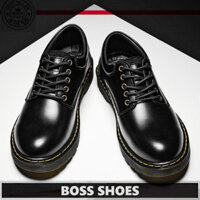 XẢ LỖ █ Giày đốc da bò nam đế kếp cao su cao cấp màu đen mẫu mới thời trang đi học đi chơi đi làm trẻ trung lịch lã