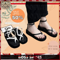 XẢ LỖ █ GIày Sandal Nữ Xỏ Ngón Kẹp Quai Mảnh Chéo Mũi tròn Đế Bằng Cao hot trend mới đơn giản đi chơi đi biển xinh