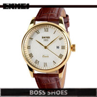 XẢ LỖ █ SALE - Đồng Hồ Nam SKMEI 1853 ( Trắng ) Dây Da Lịch Lãm Sang Trọng