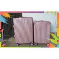 Xả lốt Size 20 vali kéo kẻ dọc bo 4 góc hộp vuông Ckéo