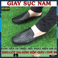 Xả Mới - Giày sục nam da bò đục lỗ thoáng khí đế cao su êm chân TK0353 AL6 "  𝄪 XX