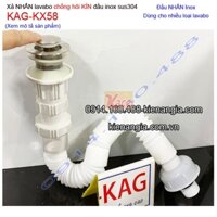 Xả nhấn inox chống hôi  lavabo tô kiếng,tô sứ KAG-KX58 lavabo không lỗ tràn