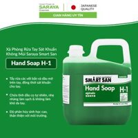 Xà Phòng Rửa Tay Sát Khuẩn Saraya Smart San Hand Soap H-1, Không Mùi, Chứa Tinh Dầu Cọ Tự Nhiên Không Làm Khô Da Tay - Can 5Kg