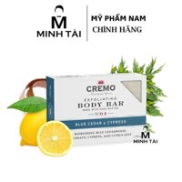 Xà phòng tắm hương nước hoa Cremo No4 Blue Cedar & Cypress Exfoliating Body Bar 170g