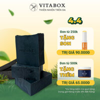 Xà phòng than tre VITABOX Bamboo Charcoal cold process body soap - xà bông tắm thiên nhiên ngừa mụn ngăn mùi cơ thể 135g