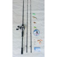 [xả xả hàng] Bộ Cần Lure Máy Ngang Hunting Black🔰Cần 2 Ngọn Bạo Lực🔰Bộ Cần Câu Lóc