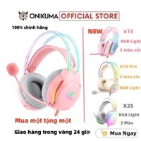 [Xác thực 100%] Tai nghe có dây chơi game chuyên nghiệp ONIKUMA X26 màu hồng có micrô Tai nghe ánh sáng RGB cho PC / Điện thoại / iPad / PS4
