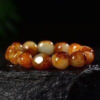 Xác Thực Cao Cấp Vòng Tay Đá Hetian Ngọc Vòng Tay Đá Nguyên Chất Da Đỏ Tự Nhiên Hạt Ngọc Đá Thô Hetian Ngọc Vòng Tay 25.1.7