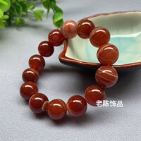 Xác Thực Lụa Bọc Đỏ Mã Não Vòng Tay Thùng Hạt Passepartout Phong Cách Dân Tộc Mã Não Vòng Tay Unisex Đa Năng Vòng Tay Vòng Tay