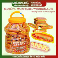 [XÁCH 100CÁI] Kẹo bông Marshmallow HOTDOG cute cho bé - ăn vặt healthy ngon bổ rẻ