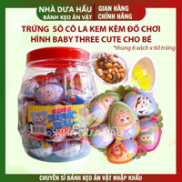 [XÁCH 60 CÁI] Trứng sô cô la kem kèm đồ chơi hình baby three cute cho bé