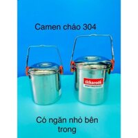 Xách cháo inox 304, cặp lồng 304 có ngăn trong cạn lòng TITHACOOK - PHÚC HƯNG PHÁT SG size 12,14cm.