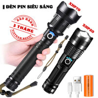 Xài 2 Pin Bự 26650 || Đèn Pin Siêu Sáng XML P9 Led XHP70, Đèn Pin Cầm Tay Sáng Rộng Ánh Sáng Mạnh Xuyên Màn Đêm.