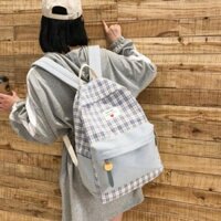 [Xài là Sướng] Balo ulzzang Hàn Quốc ❤ Hottrend ❤ Balo nữ kẻ caro đi học Hàn Quốc TN08