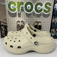 Xăng đan nữ Crocs lỗ mây, giày nữ Crocs, cùng phong cách, giày bố, giày đế dày tăng chiều cao giày đi biển, dép mát mẻ 206750